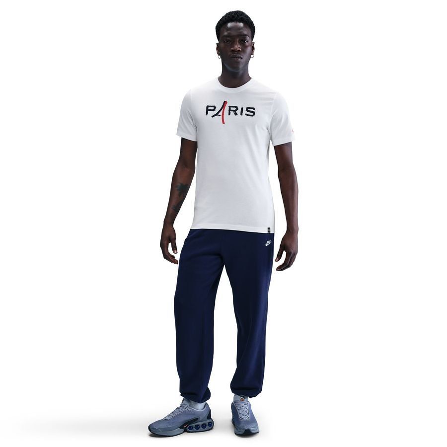 Paris Saint Germain T-Shirt Wordmark - White - Men's-SoccerKits Hub | Buy Soccer Jerseys Online